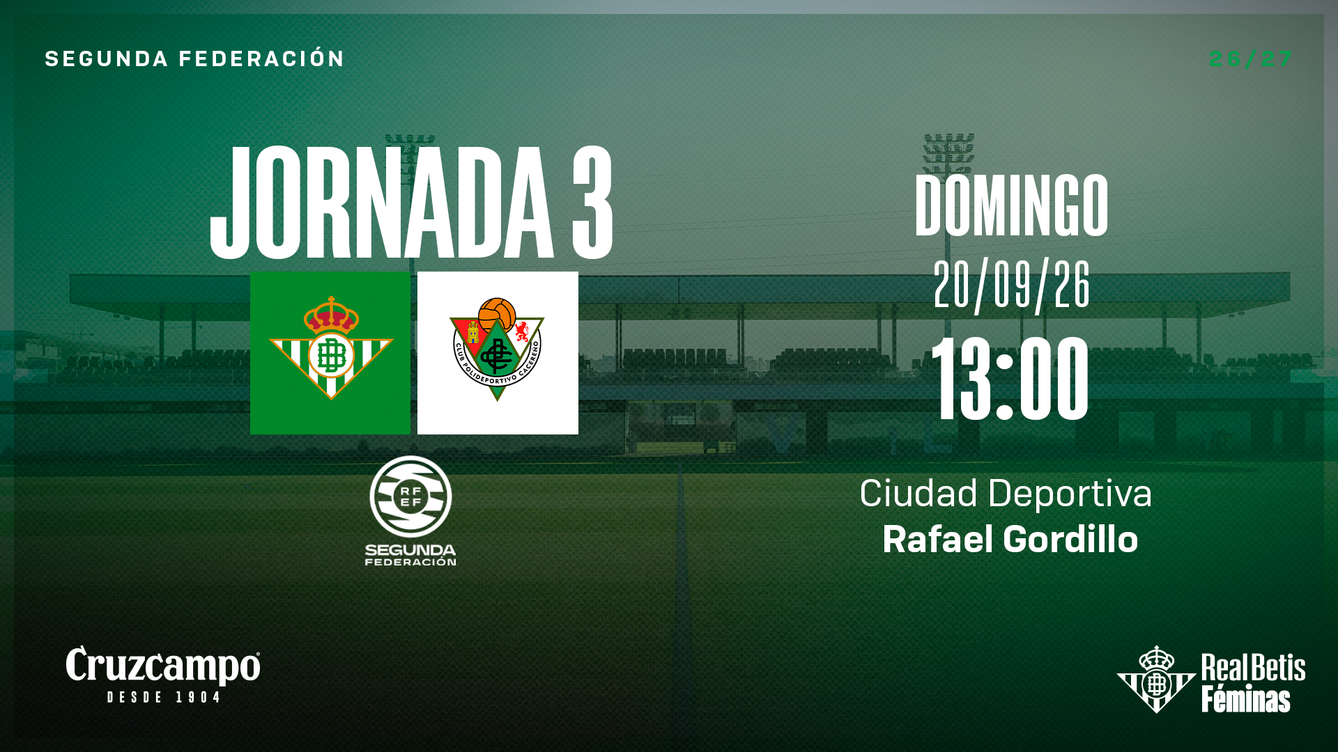 Real Betis Féminas - Cacereño Atlético, domingo 20 de septiembre a las 13:00 horas