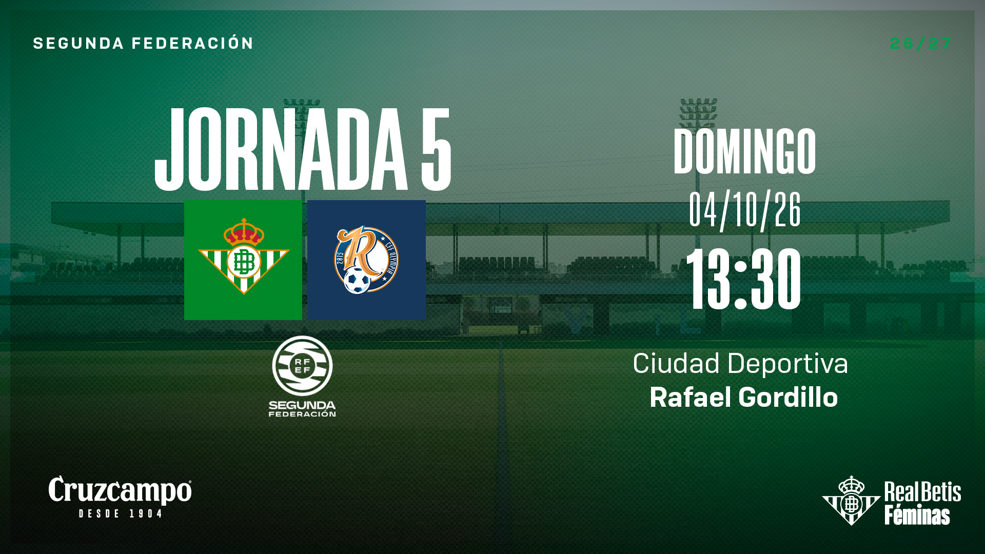 Real Betis Féminas - CDB FF Olympia Las Rozas, domingo 4 de octubre a las 13:30 horas
