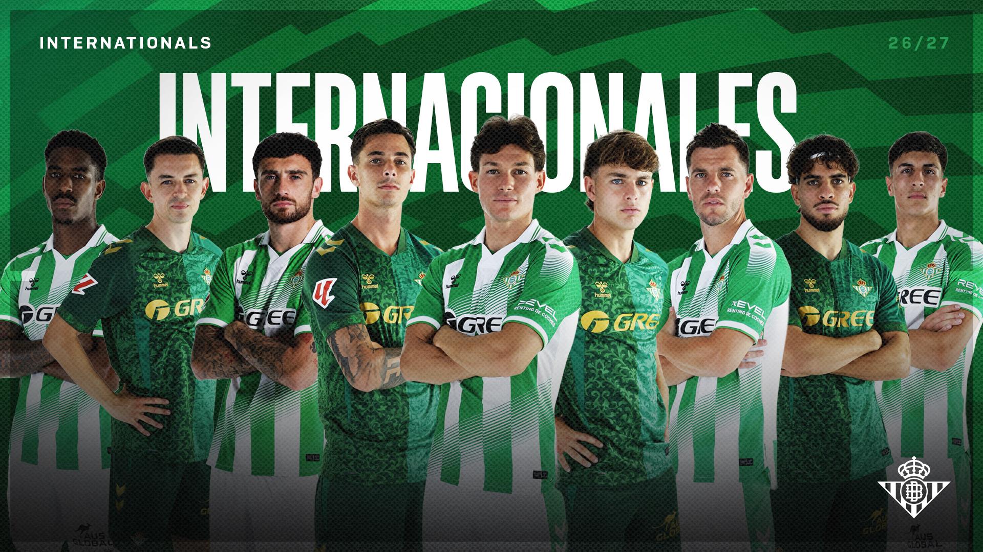 Nueve jugadores del Real Betis, convocados con sus selecciones