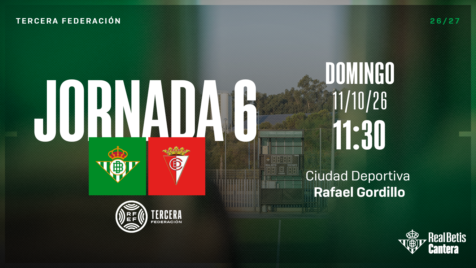 El Real Betis 'C' - CD Egabrense, el domingo 11 de octubre en la Ciudad Deportiva Rafael Gordillo