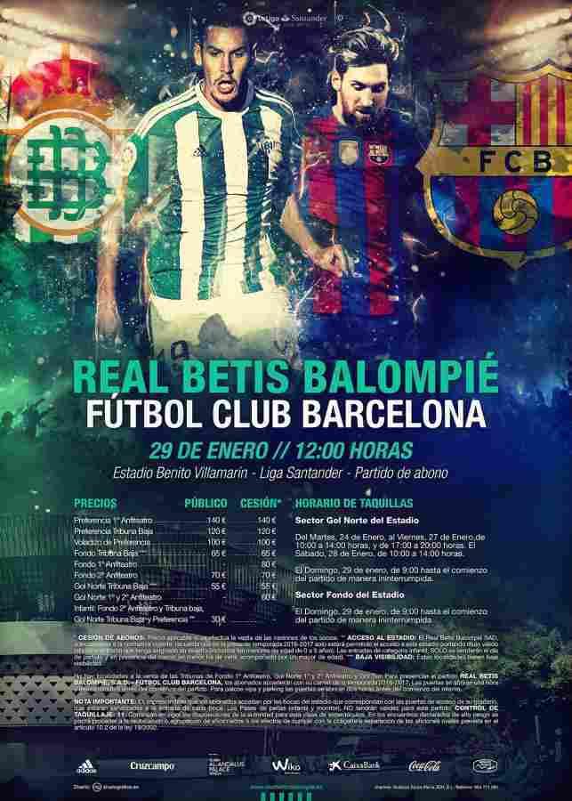 Ya puedes comprar online las entradas para el Real Betis-FC Barcelona