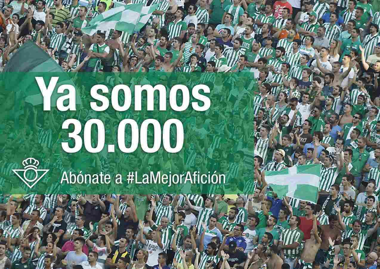 El Real Betis supera los 30.000 abonados