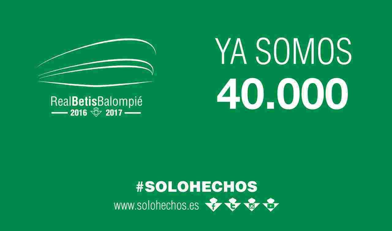 El Real Betis supera los 40.000 abonados