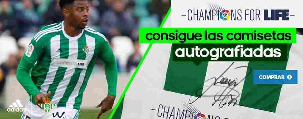Compra las camisetas del Real Betis firmadas con la publicidad de Champions for Life