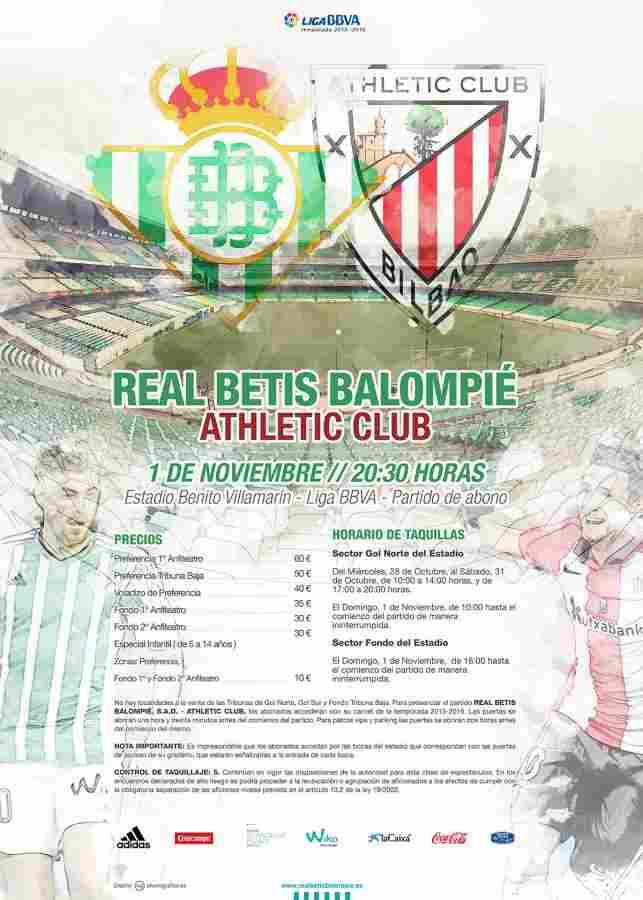 Las entradas para el Real Betis-Athletic Club se ponen hoy a la venta