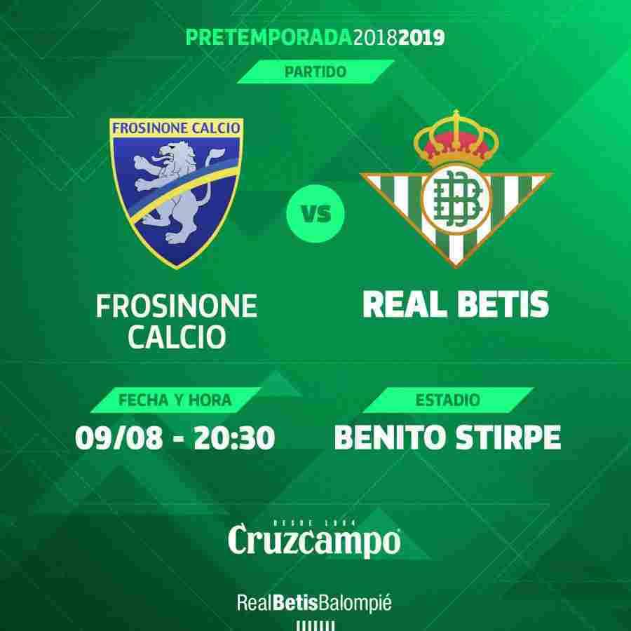 El Real Betis se medirá al Frosinone Calcio el próximo 9 de agosto