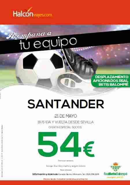 Halcón Viajes ofrece a los socios del Real Betis una oferta única para viajar a Santander