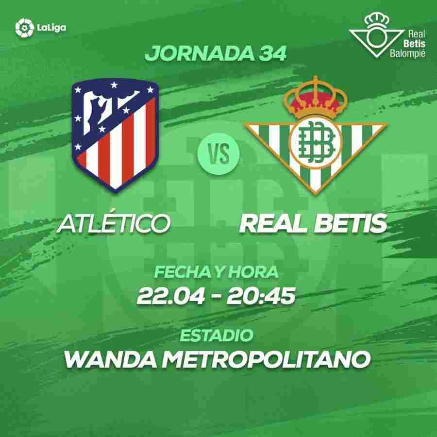 Ante el Atlético de Madrid, el domingo 22 de abril a las 20:45 horas
