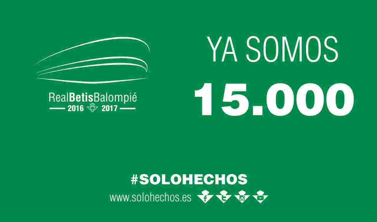 El Real Betis supera los 15.000 abonados